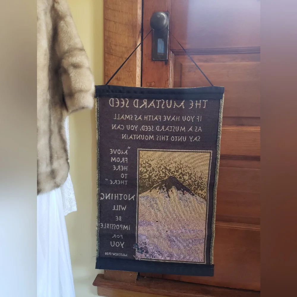 Inspirational Bible Quote Tapestry Wall Hanging Mustard Seed Mountain